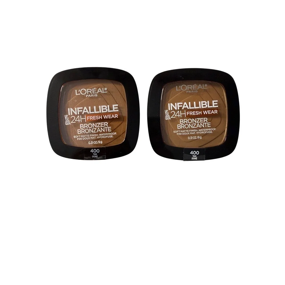 Loreal Infallible 24H Fresh Wear Soft Matte Bronzer 400 Tan 2 Pack New Womens